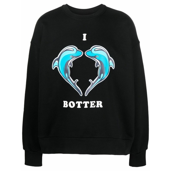 ボッター メンズ パーカー・スウェットシャツ アウター Graphic-print crew neck sweatshirt Black