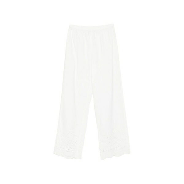 エムシーツーセイントバース レディース 心地よいズボン下 ボトムス Inez scalloped-hem trousers White