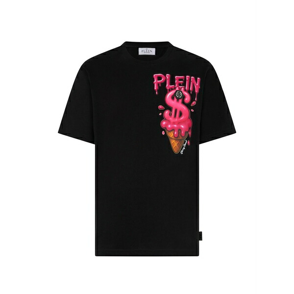 フィリップ飾り気のない メンズ ティーシャツ トップス Ice cream dollar t-shirt Black