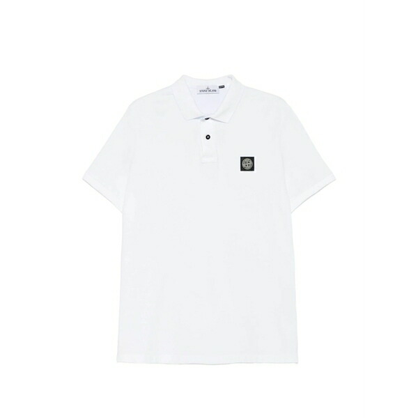 ストーンアイランド メンズ スポーツシャツ トップス Compass-patch polo shirt White