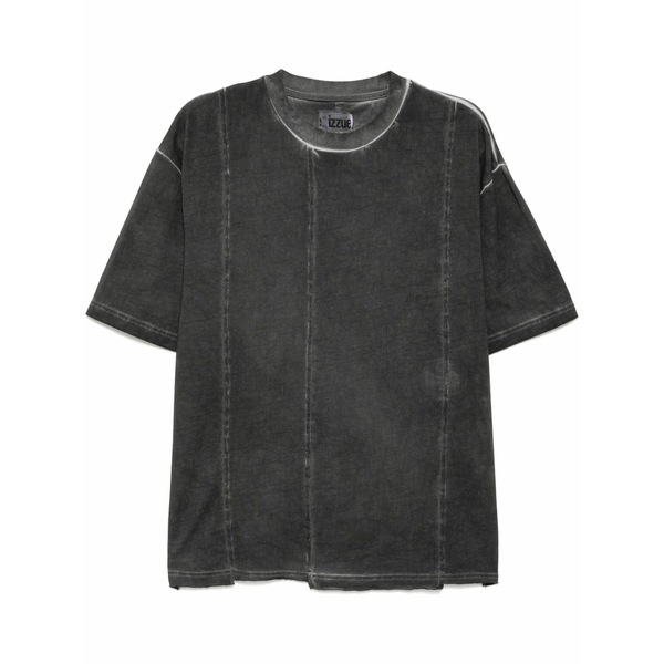 イズエ メンズ プルオーバー トップス Asymmetric hem t-shirt Grey