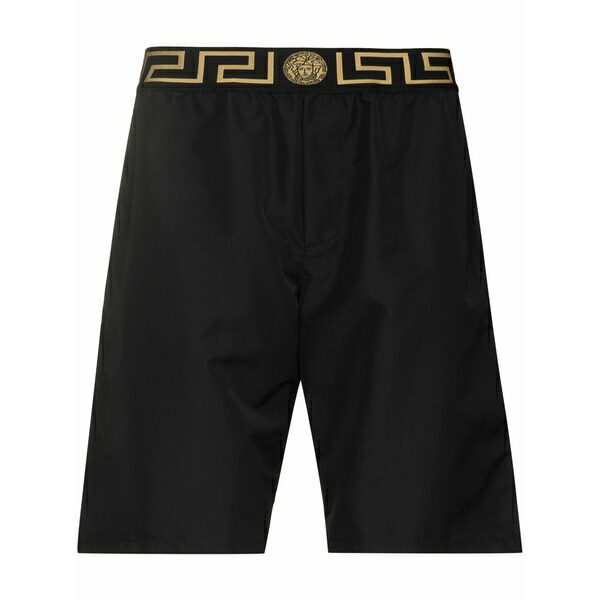 ヴェルサーチ メンズ 心地よいズボン下 ボトムス Greca border swim shorts Black