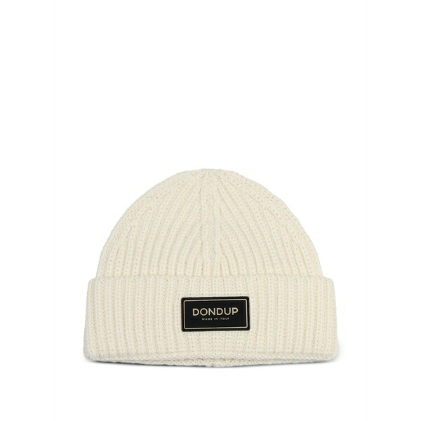 ドンダップ メンズ 鳥打ち帽 付属物 Logo-patch beanie hat Neutrals