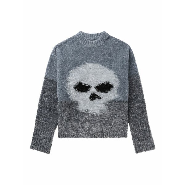 エアル レディース 編み物\u0026スウェーター アウター Skull-embellishment crew-neck sweater Grey