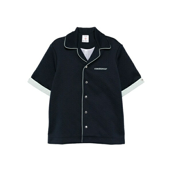 カサブランカ メンズ プルオーバー トップス Logo-embroidered shirt Blue