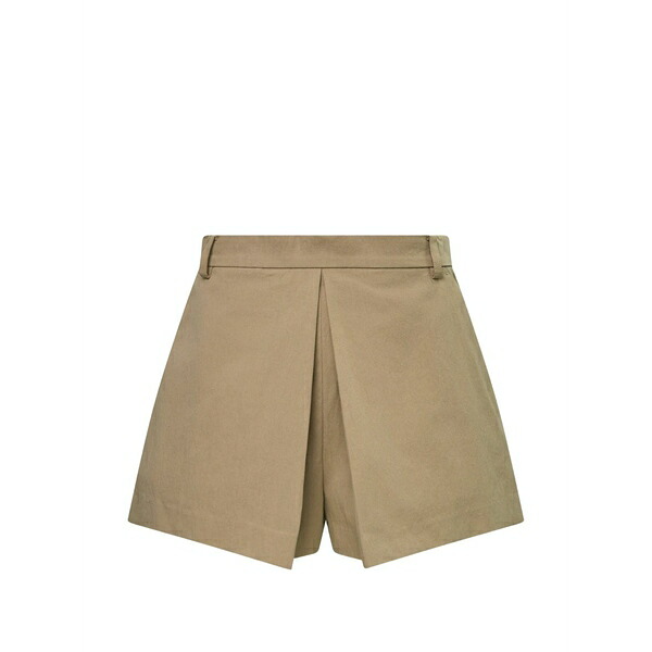 プッシュボタン レディース カジュアルパンツ ボトムス Pleated a-line shorts Neutrals|asty