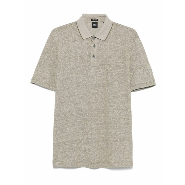 元締め メンズ スポーツシャツ トップス M??lange polo shirt Brown