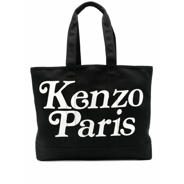 ケンゾー メンズ トートバッグ 御徒面子 Large logo-print tote bag Black