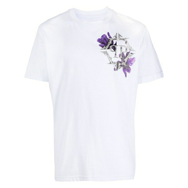フィリップ飾り気の無い メンズ プルオーバー トップス Logo-print cotton t-shirt White