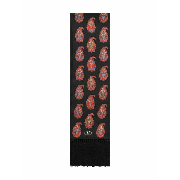 ヴァレンティノ ガラヴァーニ レディース 消音装置・袈裟・えり巻き 佩び物 Paisley-print fringed scarf Black