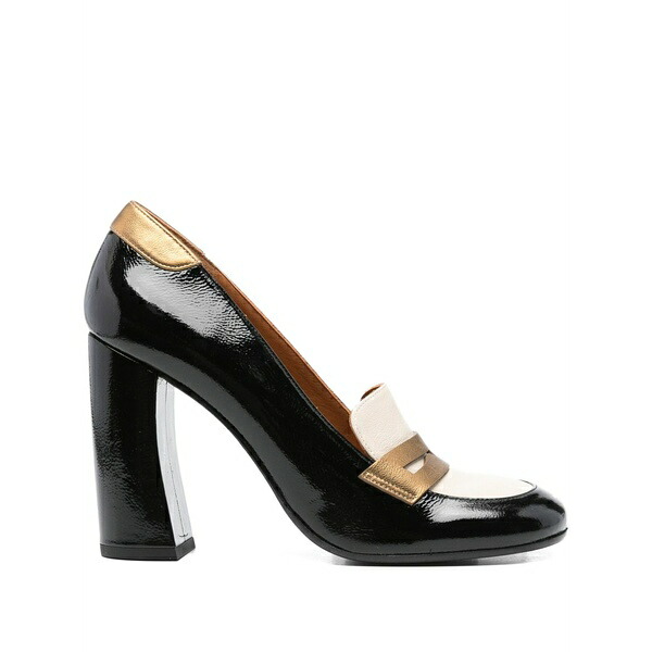 チエミハラ レディース パンプス シューズ 100粍 block-heel loafer pumps Black