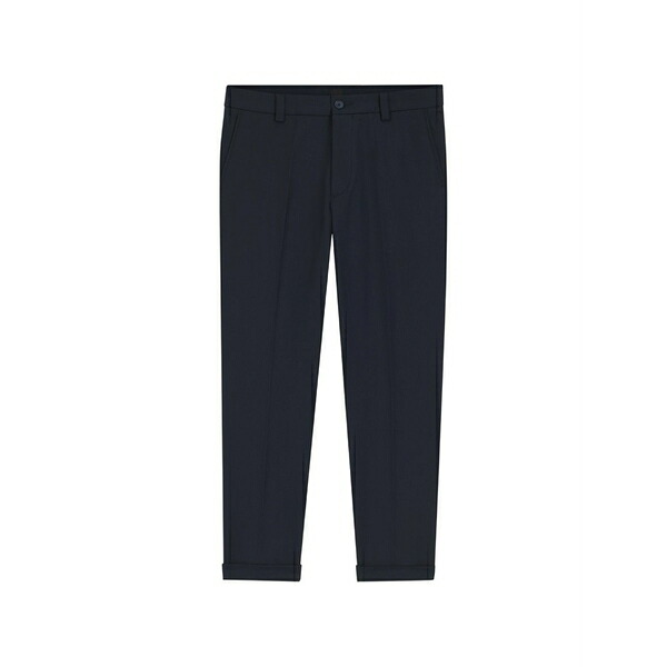 ボス メンズ カジュアルパンツ ボトムス Pressed-crease turn-up trousers Blue|asty