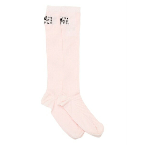 マルタンマルジェラ メンズ ソックス アンダー御召しもの Knee-length ribbed socks Pink