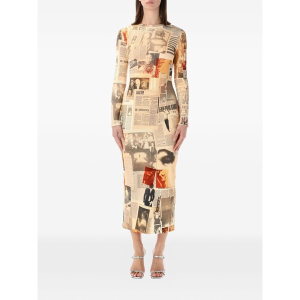 ジャンポール ゴルチエ レディース ワンピース トップス Rib journal midi dress Neutrals|asty