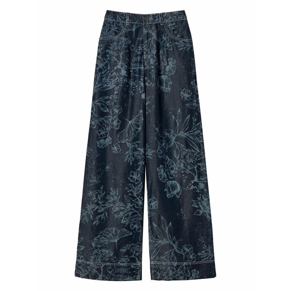 ツイン仕掛ける レディース 心地好いズボン下 ボトムス Woven trousers Blue