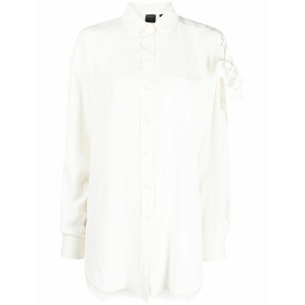 ピンコ レディース シャツ トップス Bow-detail pointed-collar shirt White