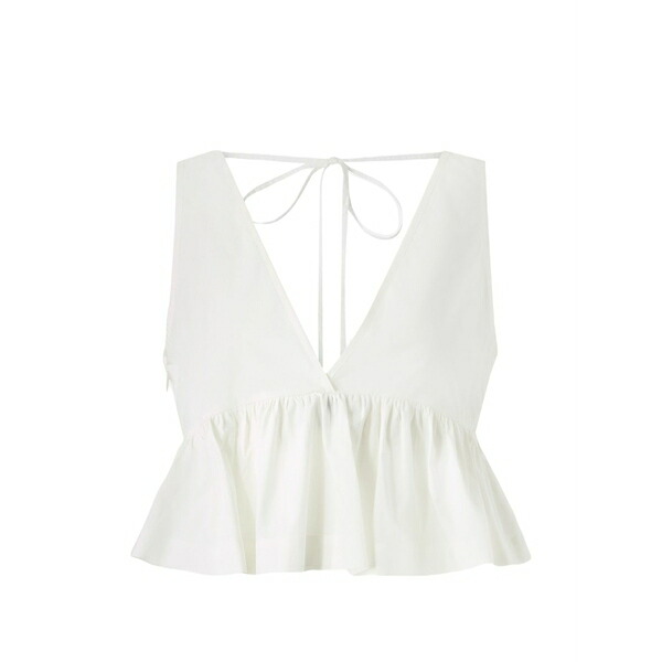 ピンコ レディース プルオーバー トップス V-neck peplum top White