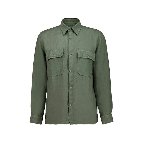 120%リノ メンズ シャツ トップス Long-sleeve shirt Green|asty