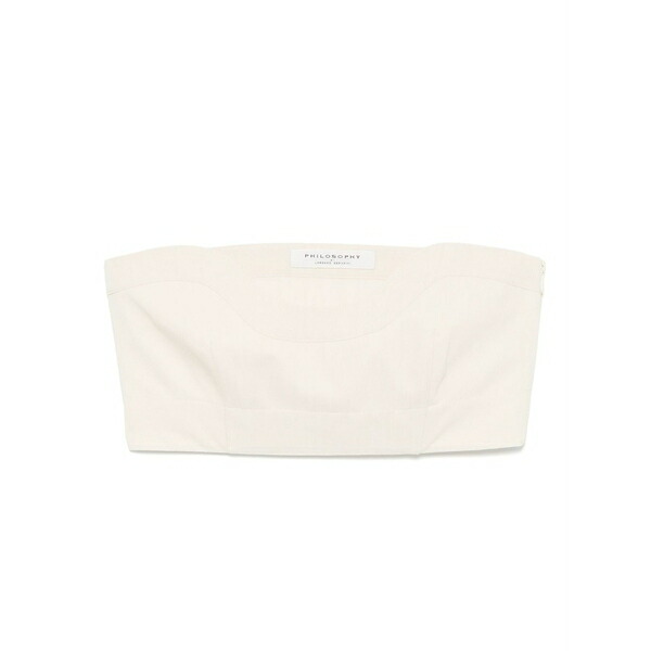 フィロソフィーデロレンゾセラフィーニ レディース カットソー トップス Voile crop top Neutrals｜asty