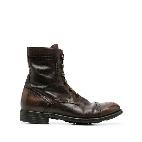 オフィチーネ 創造的 レディース ブーツ シューズ Ankle lace up boots Brown