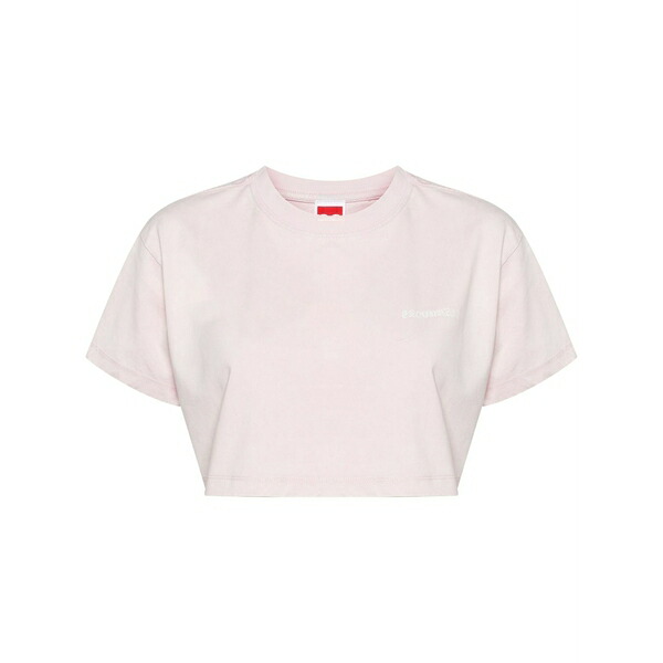 地びた 絶無 レディース プルオーバー トップス  logo-print cropped t-shirt Pink