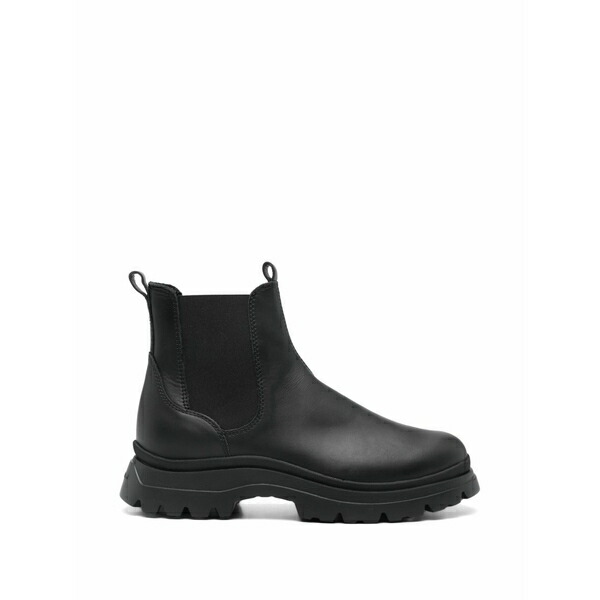 ホー火器 メンズ ブーツ シューズ Pull-tab chelsea boots Black