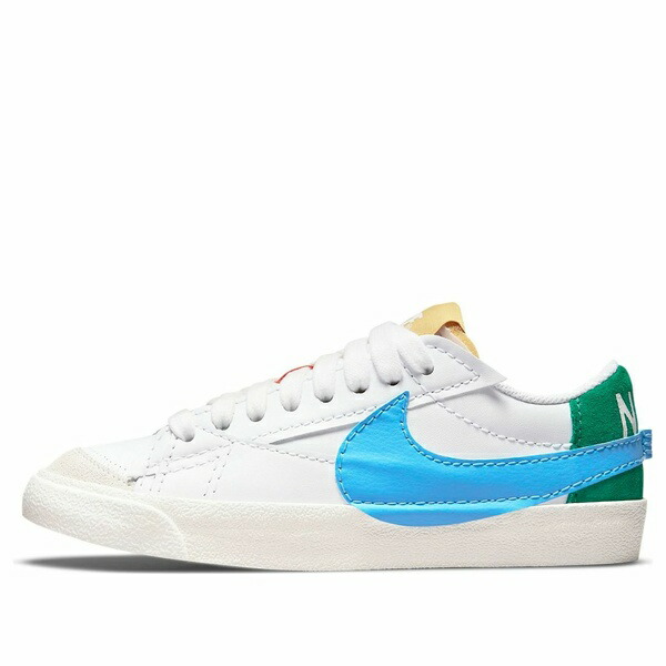 Nike ナイキ レディース スニーカー White/Blue 【(WMNS) Nike Blazer Low \u002777 Jumbo \u0027Mismatch\u0027 DQ1470-100】  大きさ US_5.5(22.5糎)