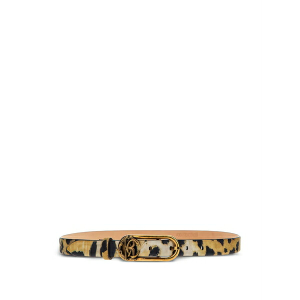 ロベルトカヴァリ レディース 胴締め 付属品 Animal-pattern belt Brown ベルト・サスペンダー-バッグ・小物・ブランド雑貨-レディースベルト