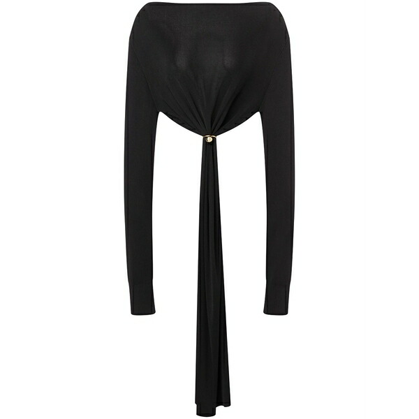 フィロソフィーデロレンゾセラフィーニ レディース Tシャツ トップス Gathered-detailing crop top Black|asty