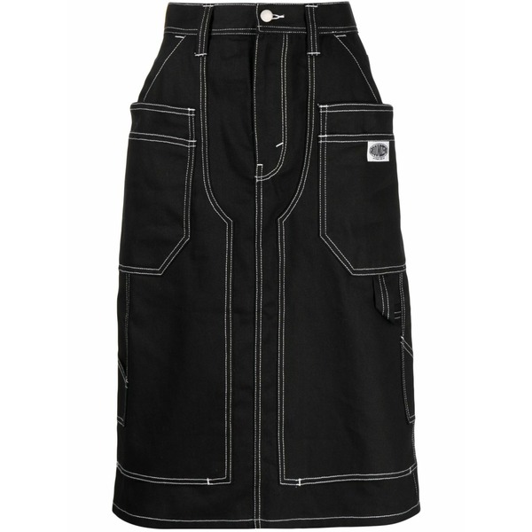 グラウンド ゼロ レディース スカート ボトムス Panelled denim midi skirt Black｜asty