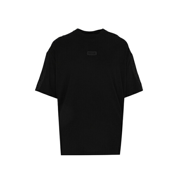 呼びりん探し回る メンズ ティーシャツ トップス Logo-patch t-shirt Black Tシャツ・カットソー-トップス-メンズファッション