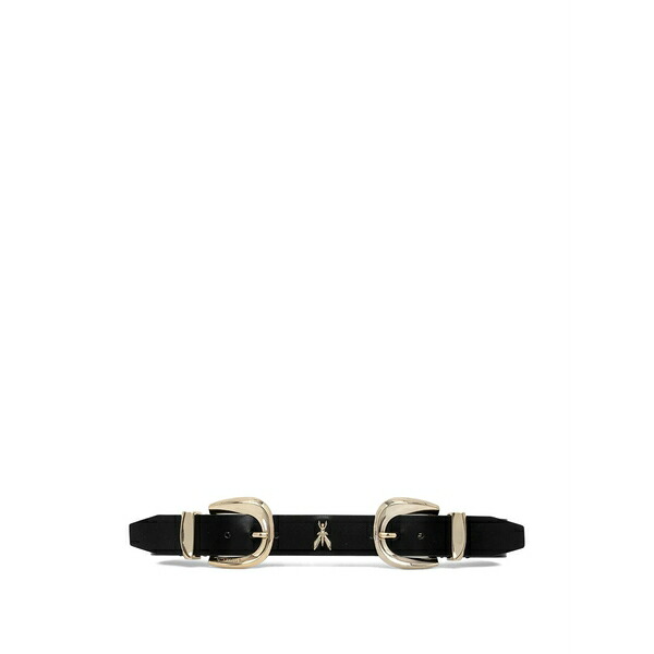 パトリツィア ペペ レディース 胴締め 付属物 Double-buckle leather belt Black バッグ・小物・ブランド雑貨-レディースベルト-ベルト・サスペンダー