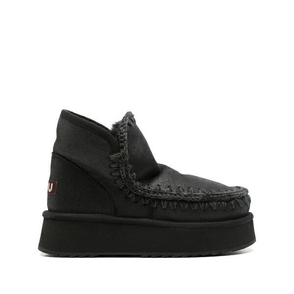 モウ レディース ブーツ シューズ Mini eskimo boots Black|asty
