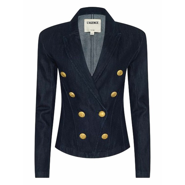 ラジャンス レディース ジャケット＆ブルゾン アウター structured double-breasted blazer Blue｜asty