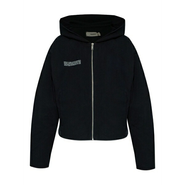食麺麭ガイア レディース パーカー・スウェットシャツ アウター Zip-up hoodie Black