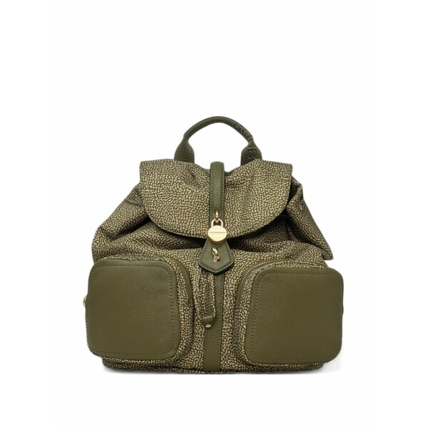 ボルボネーゼ レディース うしろ側容器に並べる・背嚢 御徒面子 Flap-top printed backpack Green
