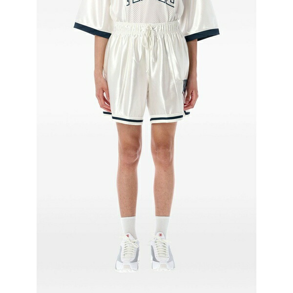 ナイキ レディース カジュアルパンツ ボトムス Logo-embroidered shorts White|asty