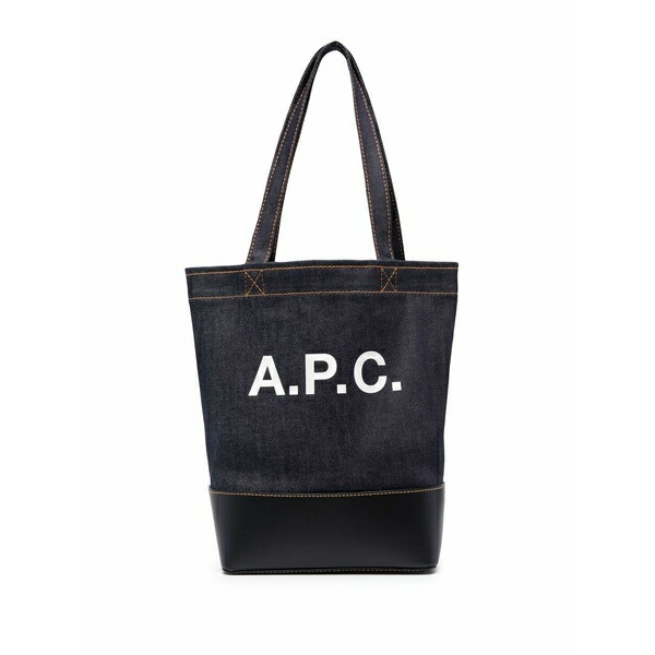 アーペーセー メンズ トートバッグ 御徒面子 Denim logo tote bag Blue