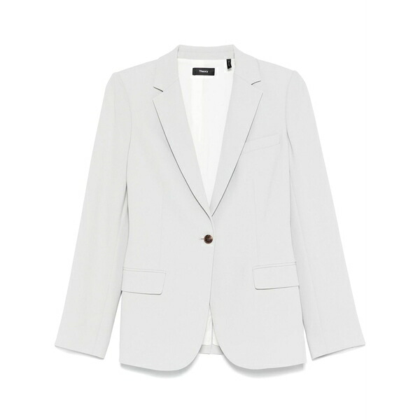 セオリー レディース ジャケット＆ブルゾン アウター Crepe blazer Silver｜asty