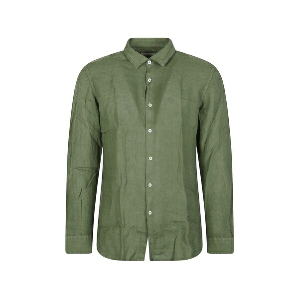 アルテア メンズ プルオーバー トップス Buttoned shirt Green