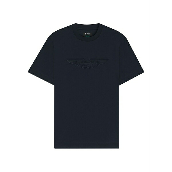 ボス メンズ Tシャツ トップス X aston martin logo-embossed t-shirt Blue｜asty