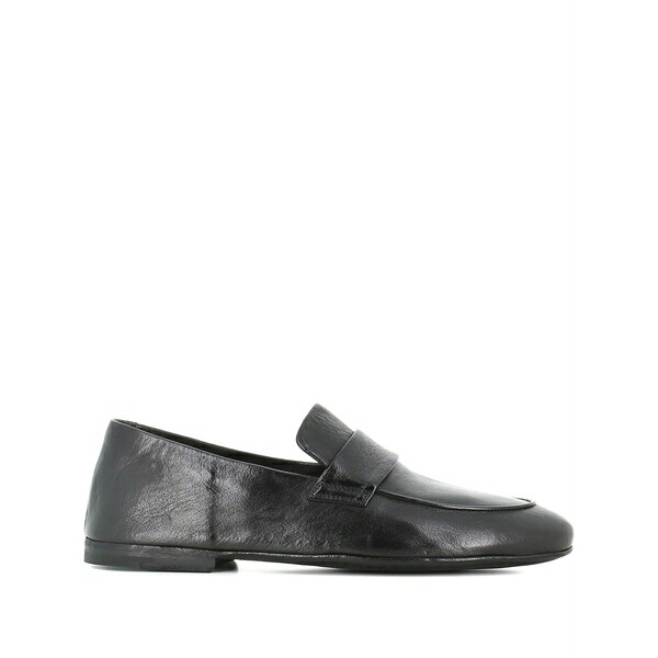 オフィチーネ クリエイティブ メンズ スリッポン・ローファー シューズ Strap-detail loafers Black|asty