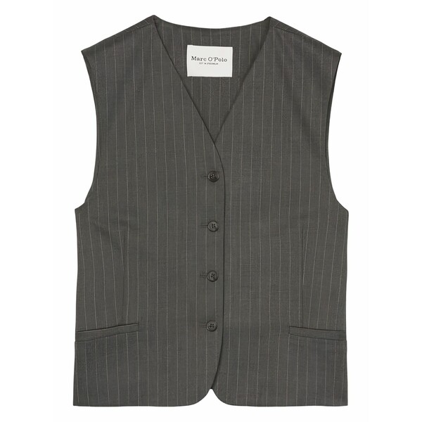 マルコポーロ レディース ジャケット＆ブルゾン アウター Pinstripe sleeveless waistcoat Grey｜asty