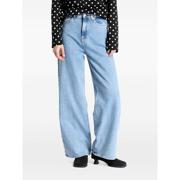 トミーヒルフィガー レディース ジーンズズボン下 ボトムス Claire high-rise wide-leg jeans Blue