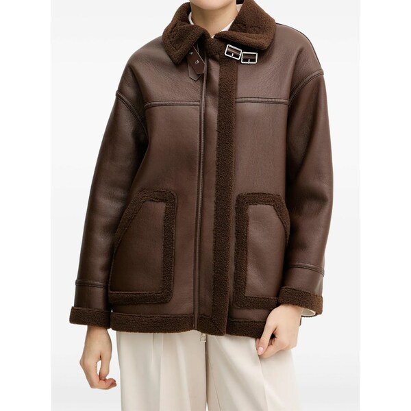 シルビアンヒーチ レディース 上衣＆上衣 アウター Buckle-detail jacket Brown