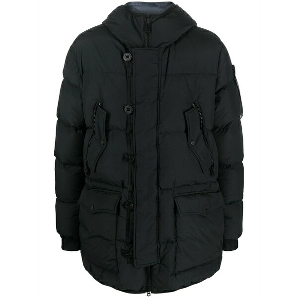 ピューテリー メンズ ジャケット＆ブルゾン アウター Hooded padded jacket Black