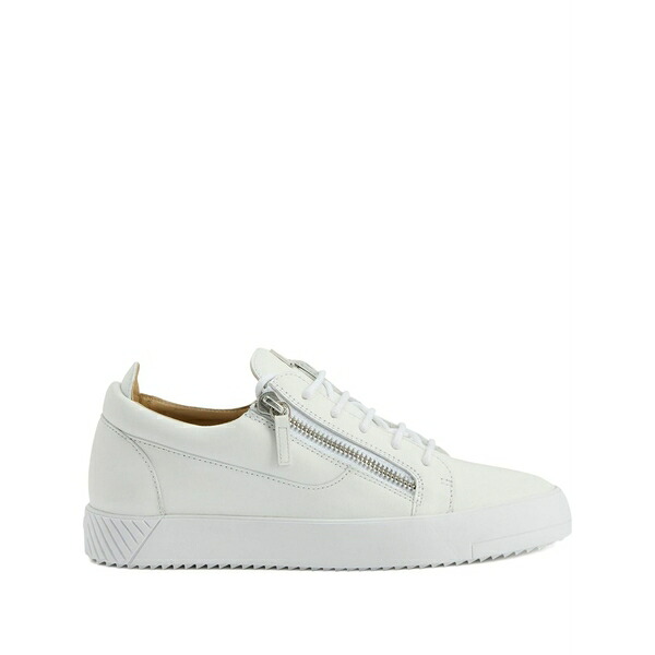 ジュゼッペザノッティ メンズ スニーカー シューズ Frankie zip-detail lace-up sneakers White