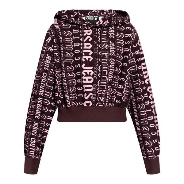 呼びりん探し回る レディース パーカー・スウェットシャツ アウター Logo pattern hoodie sweatshirt  Purple