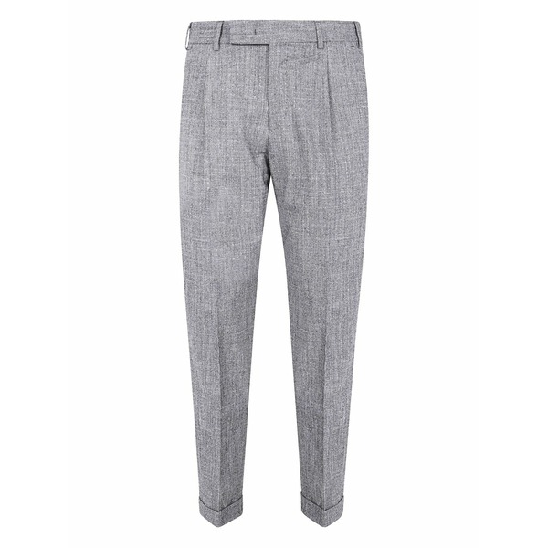 PTトリノ メンズ カジュアルパンツ ボトムス Pleated cuffed trousers Black|asty