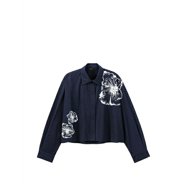 マージュ レディース シャツ トップス Floral-print button shirt Blue｜asty